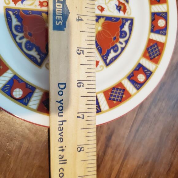 Vintage Seymour Mann Derbyshire Plates Set of Two Imari Porcelain MCM Orange - Picture 5 of 5